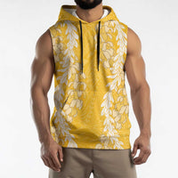 Puakenikeni and Maile Lei Sleeveless Hoodie Gold Double Strand Lei LT9 - Polynesian Pride