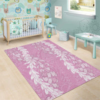 Puakenikeni and Maile Lei Area Rug Pink Double Strand Lei