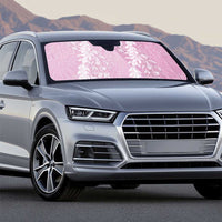 Puakenikeni and Maile Lei Auto Sun Shade Pink Double Strand Lei - Polynesian Pride