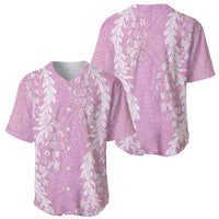 Puakenikeni and Maile Lei Baseball Jersey Pink Double Strand Lei