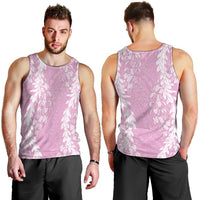 Puakenikeni and Maile Lei Men Tank Top Pink Double Strand Lei
