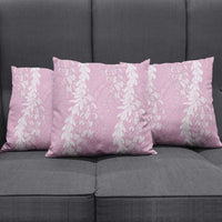 Puakenikeni and Maile Lei Pillow Cover Pink Double Strand Lei - Polynesian Pride