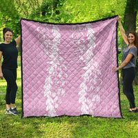 Puakenikeni and Maile Lei Quilt Pink Double Strand Lei