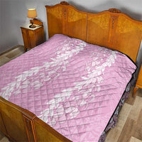 Puakenikeni and Maile Lei Quilt Pink Double Strand Lei
