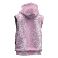 Puakenikeni and Maile Lei Sleeveless Hoodie Pink Double Strand Lei - Polynesian Pride