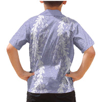 Puakenikeni and Maile Lei Family Matching Mermaid Dress and Hawaiian Shirt Purple Double Strand Lei