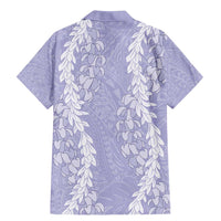 Puakenikeni and Maile Lei Family Matching Mermaid Dress and Hawaiian Shirt Purple Double Strand Lei