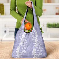 Puakenikeni and Maile Lei Grocery Bag Purple Double Strand Lei