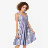 Puakenikeni and Maile Lei Midi Dress Purple Double Strand Lei - Polynesian Pride