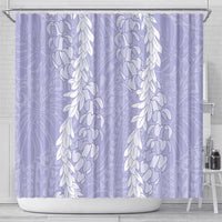 Puakenikeni and Maile Lei Shower Curtain Purple Double Strand Lei LT9 - Polynesian Pride