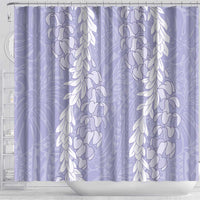 Puakenikeni and Maile Lei Shower Curtain Purple Double Strand Lei LT9 - Polynesian Pride