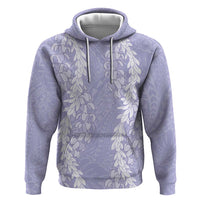 Puakenikeni and Maile Lei Zip Hoodie Purple Double Strand Lei LT9 Pullover Hoodie Purple - Polynesian Pride
