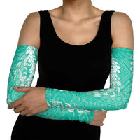 Puakenikeni and Maile Lei Arm Sleeves Sage Green Double Strand Lei - Polynesian Pride