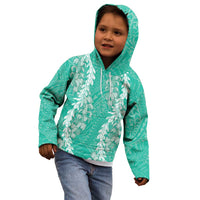 Puakenikeni and Maile Lei Kid Hoodie Sage Green Double Strand Lei