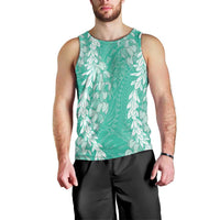 Puakenikeni and Maile Lei Men Tank Top Sage Green Double Strand Lei