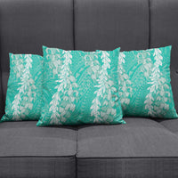 Puakenikeni and Maile Lei Pillow Cover Sage Green Double Strand Lei - Polynesian Pride