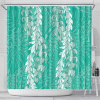 Puakenikeni and Maile Lei Shower Curtain Sage Green Double Strand Lei LT9 - Polynesian Pride