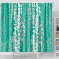 Puakenikeni and Maile Lei Shower Curtain Sage Green Double Strand Lei LT9 - Polynesian Pride