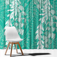 Puakenikeni and Maile Lei Window Curtain Sage Green Double Strand Lei