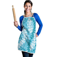 Blue Puakenikeni and Maile Lei Apron Hawaiian Style Tribal Tapa Double Strand Lei - Polynesian Pride