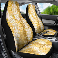 Gold Puakenikeni and Maile Lei Car Seat Cover Hawaiian Style Tribal Tapa Double Strand Lei