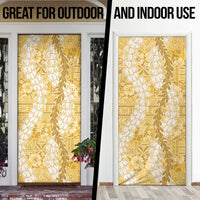 Gold Puakenikeni and Maile Lei Door Cover Hawaiian Style Tribal Tapa Double Strand Lei - Polynesian Pride