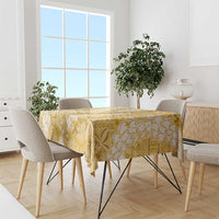 Gold Puakenikeni and Maile Lei Tablecloth Hawaiian Style Tribal Tapa Double Strand Lei