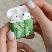 Green Puakenikeni and Maile Lei AirPods Case Hawaiian Style Tribal Tapa Double Strand Lei - Polynesian Pride