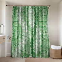 Green Puakenikeni and Maile Lei Bathroom Set Hawaiian Style Tribal Tapa Double Strand Lei - Polynesian Pride