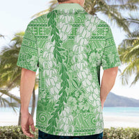 Green Puakenikeni and Maile Lei Hawaiian Shirt Hawaiian Style Tribal Tapa Double Strand Lei