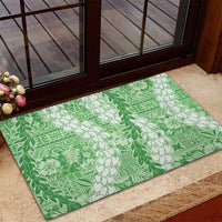 Green Puakenikeni and Maile Lei Rubber Doormat Hawaiian Style Tribal Tapa Double Strand Lei