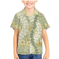 Vintage Puakenikeni and Maile Lei Family Matching Mermaid Dress and Hawaiian Shirt Hawaiian Style Tribal Tapa Double Strand Lei