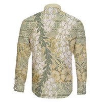 Vintage Puakenikeni and Maile Lei Family Matching Short Sleeve Bodycon Dress and Hawaiian Shirt Hawaiian Style Tribal Tapa Double Strand Lei