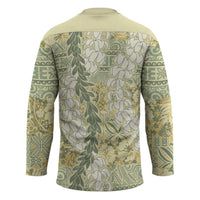 Vintage Puakenikeni and Maile Lei Hockey Jersey Hawaiian Style Tribal Tapa Double Strand Lei - Polynesian Pride