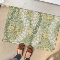 Vintage Puakenikeni and Maile Lei Rubber Doormat Hawaiian Style Tribal Tapa Double Strand Lei