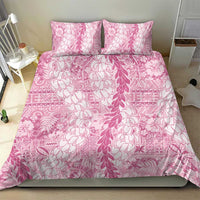 Pink Puakenikeni and Maile Lei Bedding Set Hawaiian Style Tribal Tapa Double Strand Lei