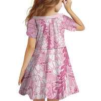 Pink Puakenikeni and Maile Lei Family Matching Tank Maxi Dress and Hawaiian Shirt Hawaiian Style Tribal Tapa Double Strand Lei