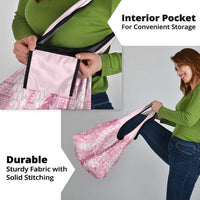 Pink Puakenikeni and Maile Lei Grocery Bag Hawaiian Style Tribal Tapa Double Strand Lei