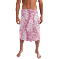 Pink Puakenikeni and Maile Lei Lavalava Hawaiian Style Tribal Tapa Double Strand Lei