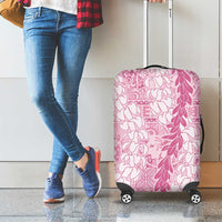 Pink Puakenikeni and Maile Lei Luggage Cover Hawaiian Style Tribal Tapa Double Strand Lei