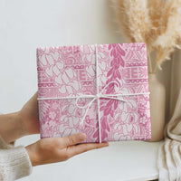 Pink Puakenikeni and Maile Lei Wrapping Paper Hawaiian Style Tribal Tapa Double Strand Lei - Polynesian Pride