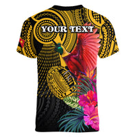 Personalised Papua New Guinea Rugby Women V Neck T Shirt PNG Kumuls Champions Pacific Bowl LT9 - Polynesian Pride
