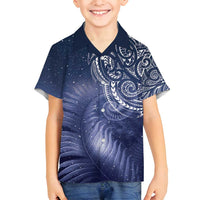 New Zealand Galaxy Fern Family Matching Tank Maxi Dress and Hawaiian Shirt LT9 Son's Shirt Galaxy - Polynesian Pride