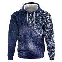 New Zealand Galaxy Fern Zip Hoodie LT9 Pullover Hoodie Galaxy - Polynesian Pride