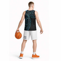 New Zealand Matariki Basketball Jersey Galaxy Maori Tribal Tattoo - Polynesian Pride