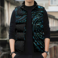 New Zealand Matariki Sleeveless Puffer Jacket Galaxy Maori Tribal Tattoo - Polynesian Pride