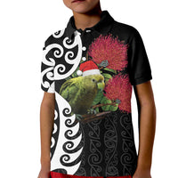 New Zealand Kakapo Christmas Kid Polo Shirt Meri Kirihimete Pohutukawa Flowers
