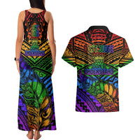 New Zealand LGBT Fern Heart Couples Matching Tank Maxi Dress and Hawaiian Shirt Dont judge What You Dont Understand LT9 - Polynesian Pride