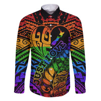New Zealand LGBT Fern Heart Family Matching Mermaid Dress and Hawaiian Shirt Dont judge What You Dont Understand LT9 Dad's Shirt - Long Sleeve - Polynesian Pride