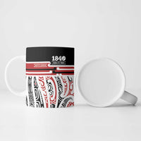 Personalised Toitu Te Tiriti Aotearoa 1840 Ceramic Mug Red Kowhaiwhai Puhoro - Polynesian Pride